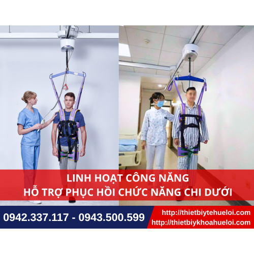 Thiết bị treo trần vận chuyển và tập đi cho người bệnh  